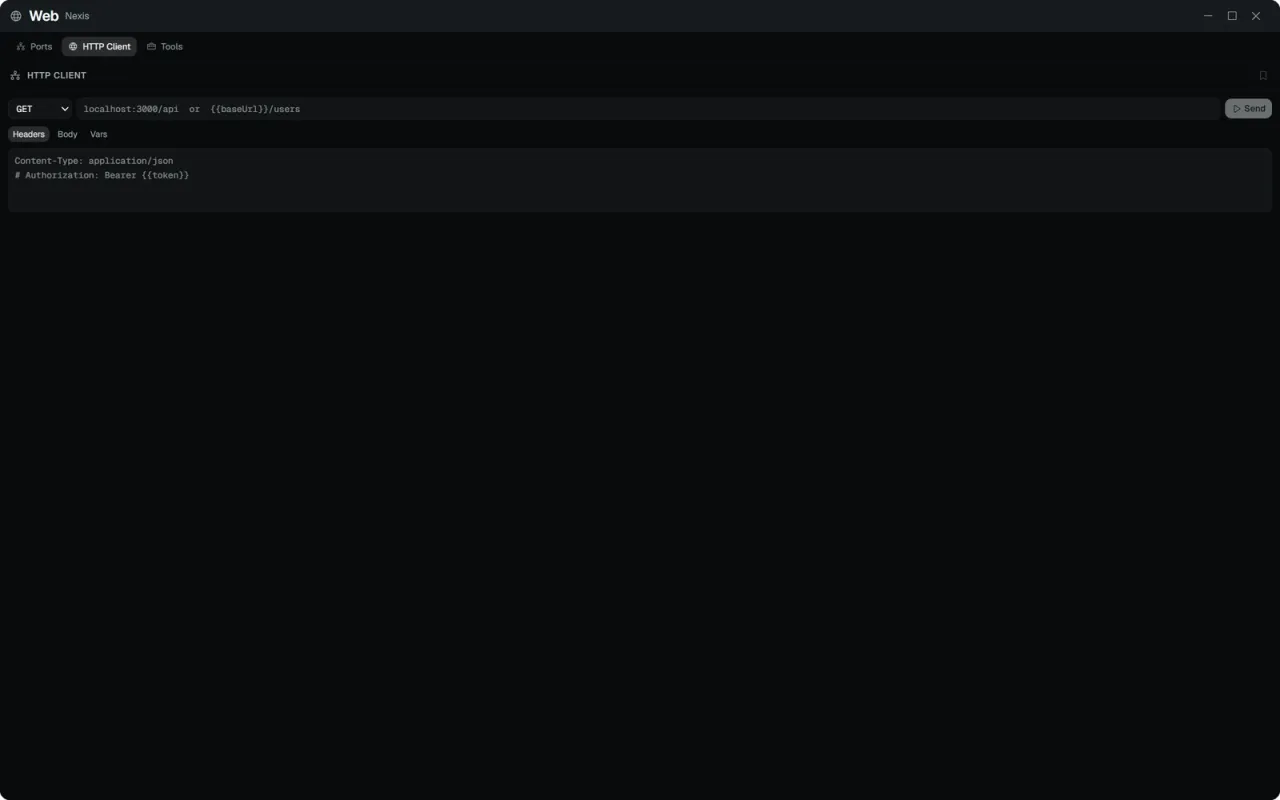 Nexis — The Web window's HTTP Client